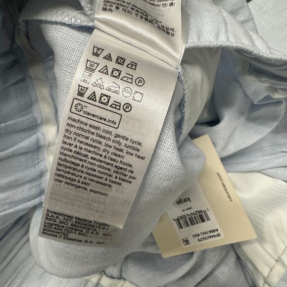 Calvin Klein Pants Womens Large Pale Blue Wide Leg High Rise COMFY Coastal NEW - Picture 12 of 14